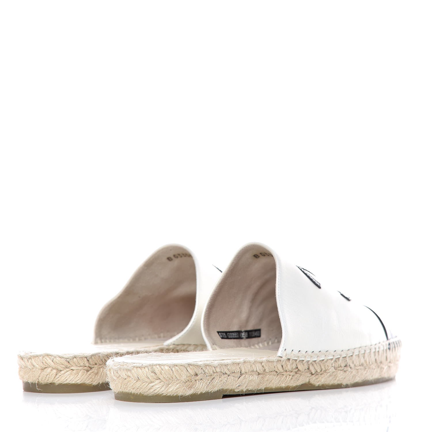 Chanel Iridescent Goatskin CC Espadrille Mules 40 Ivory Black 4 of 12