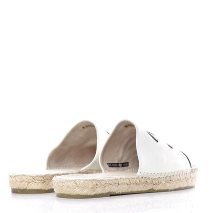 Chanel Iridescent Goatskin CC Espadrille Mules 40 Ivory Black 4 of 12