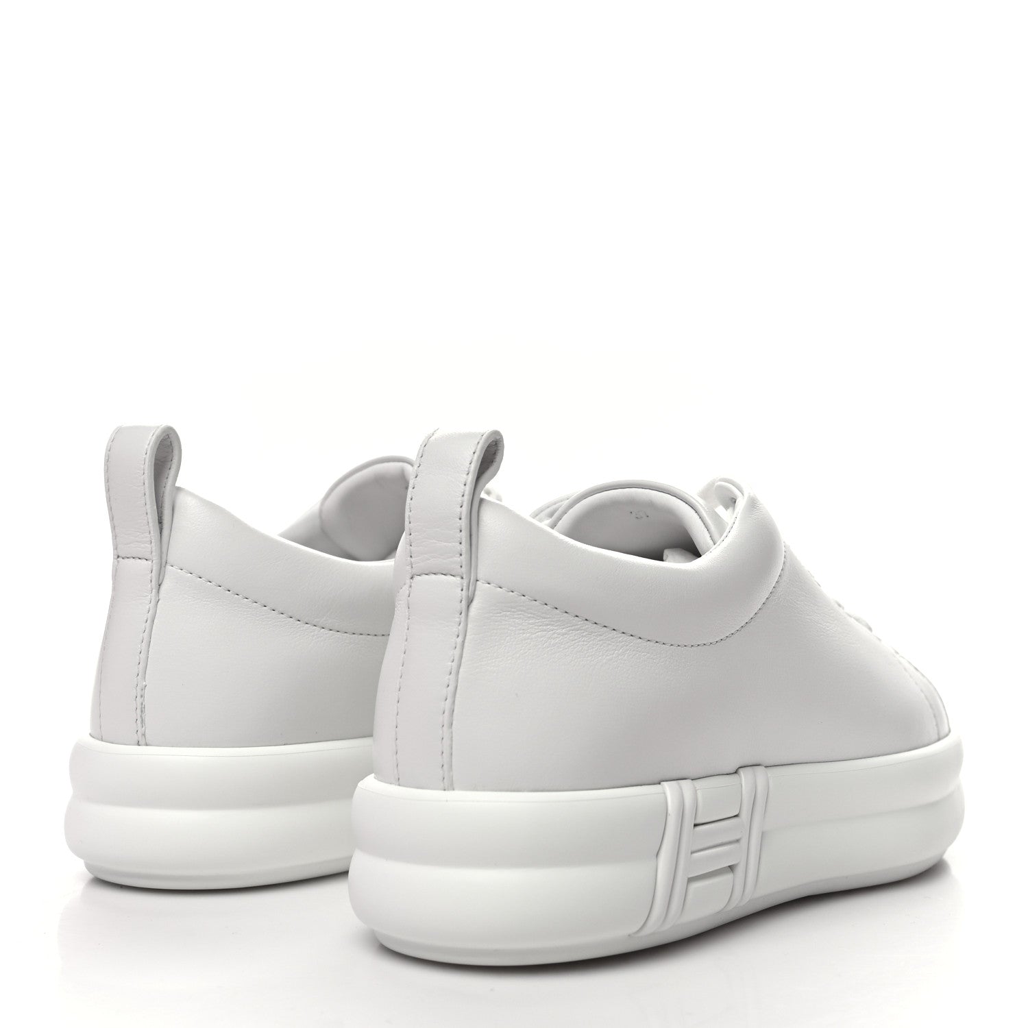 Hermes Calfskin Womens Happy Sneakers 37 White 4 of 9