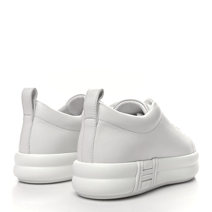 Hermes Calfskin Womens Happy Sneakers 37 White 4 of 9