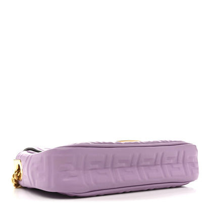 Fendi Nappa FF Embossed Small Midi Chain Baguette Violetta 4 of 15