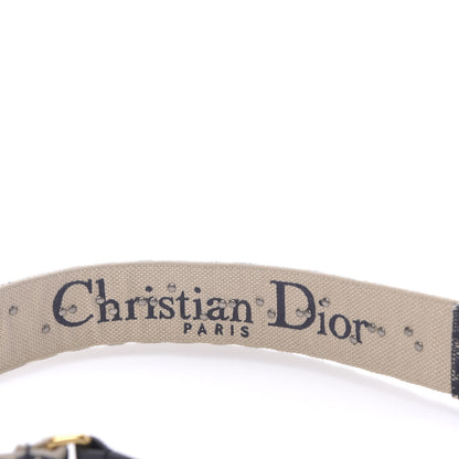 Christian Dior Oblique Studded Shoulder Strap Blue 3 of 5