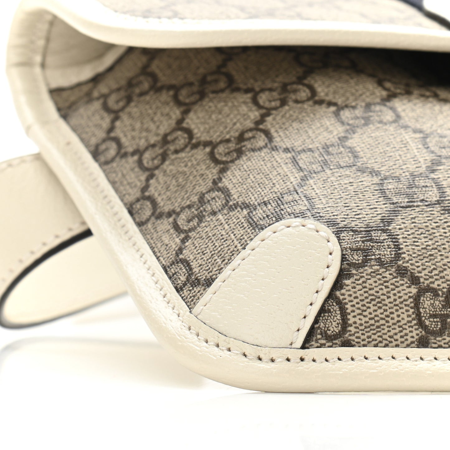 GG Supreme Monogram Web Small Ophidia Belt Bag 100 40 Brown White