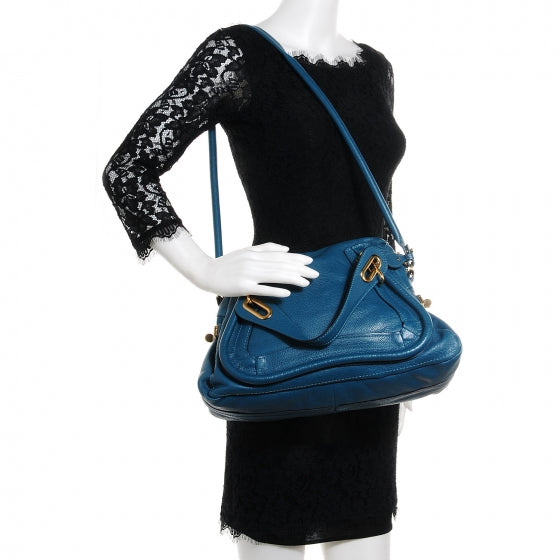 Calfskin Medium Military Paraty Peacock Blue
