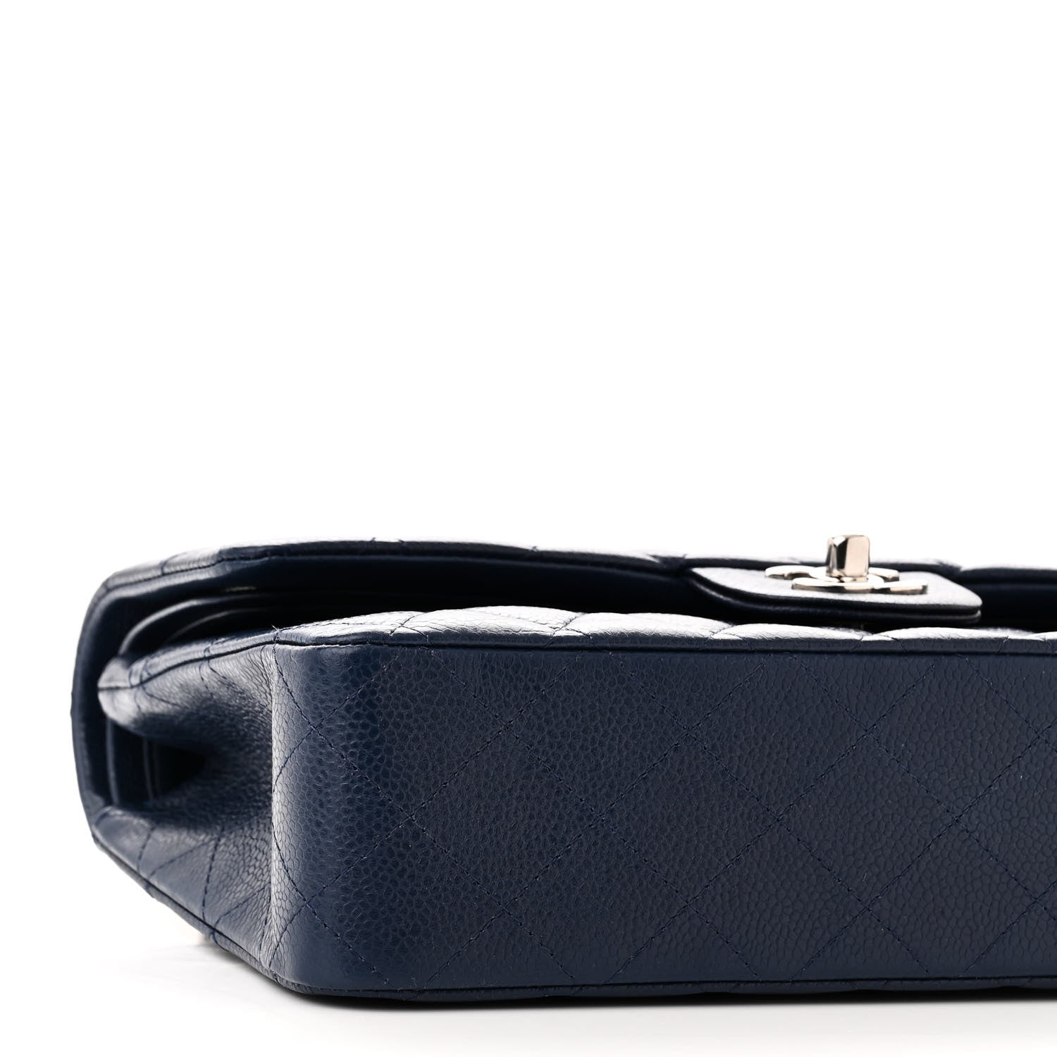 Chanel Caviar Quilted Medium Double Flap Blue 9 of 10