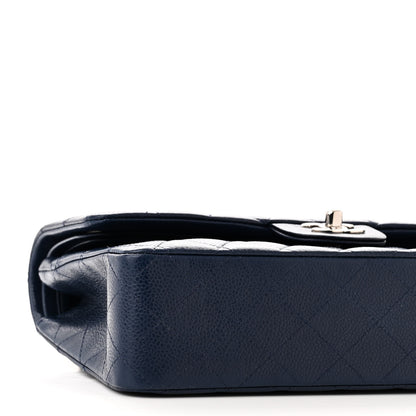 Chanel Caviar Quilted Medium Double Flap Blue 9 of 10