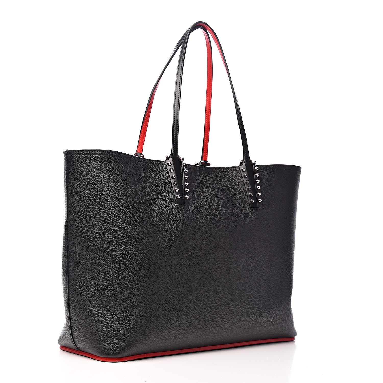 Christian Louboutin Calfskin Spikes East West Cabata Tote Black 4 of 16