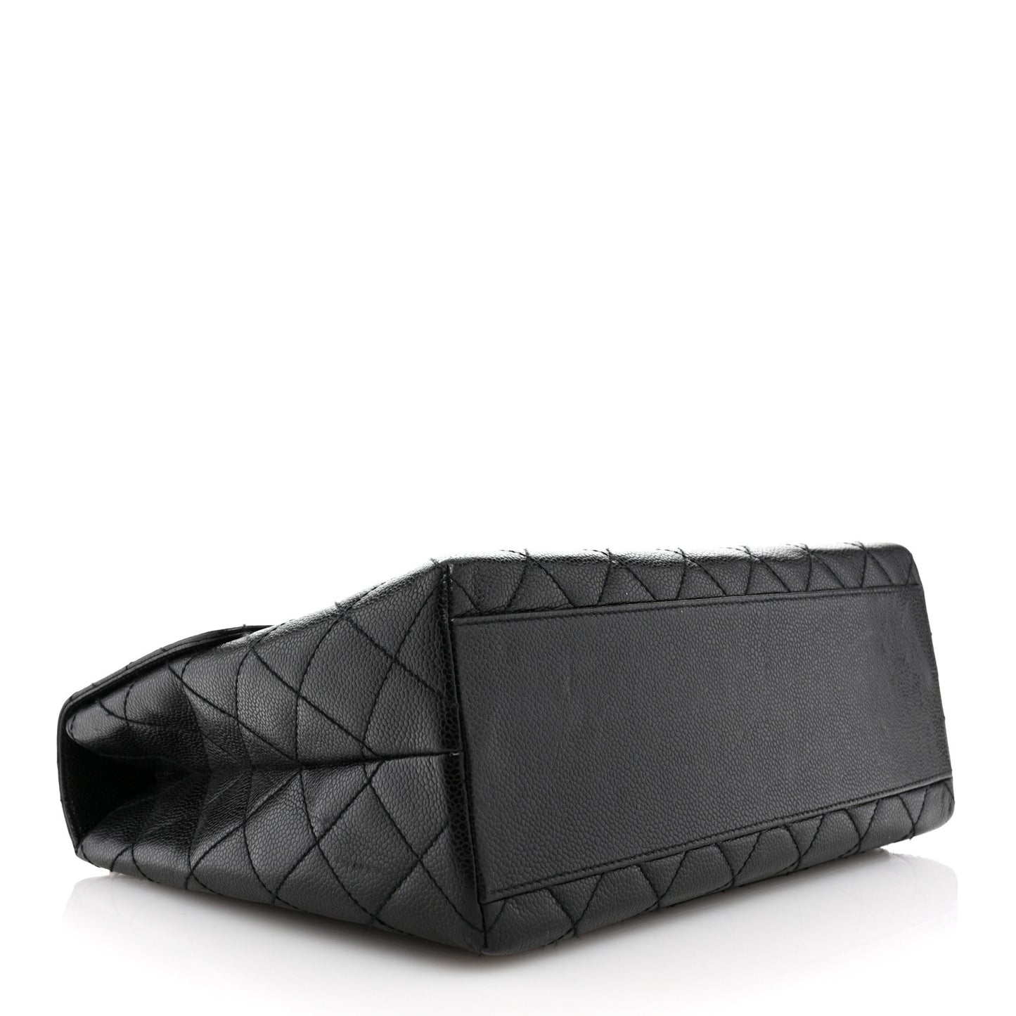 Caviar Quilted Jumbo Kelly Flap Black