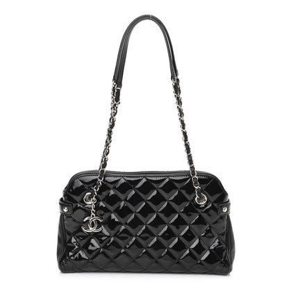 Chanel Patent Quilted Medium Just Mademoiselle Bowling Bag Black 1 of 12