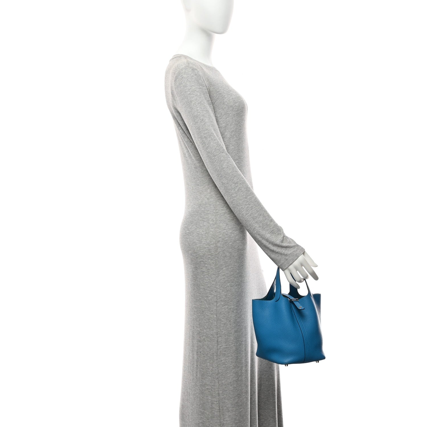 Hermes Taurillon Clemence Picotin Lock 18 PM Bleu Frida 2 of 10