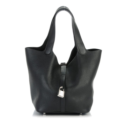 Hermes Taurillon Clemence Picotin Lock 22 MM Black 1 of 7