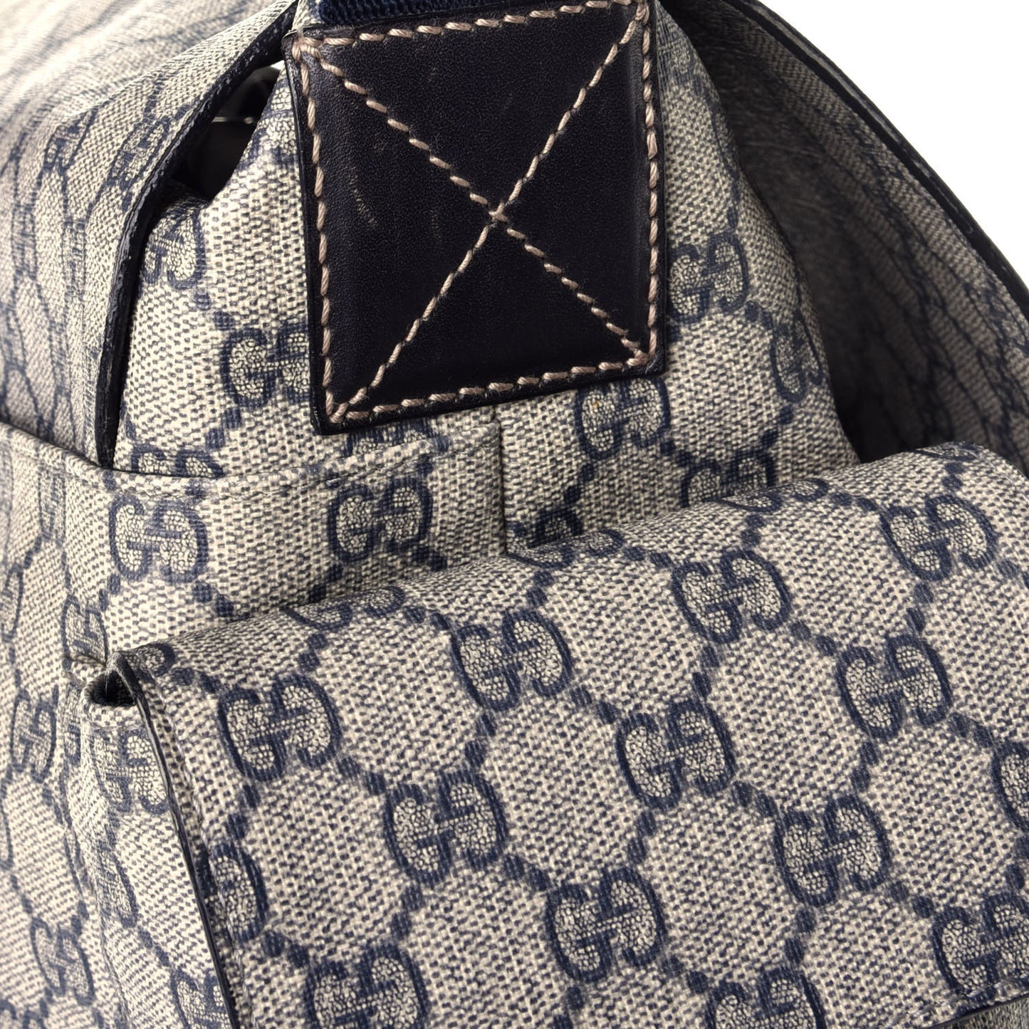 GG Plus Monogram Messenger Diaper Bag Navy