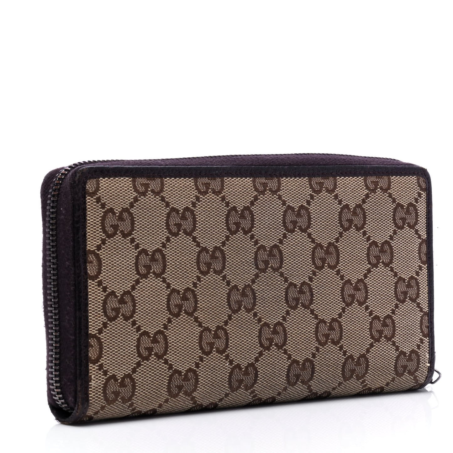 Monogram Metal Bar Zip Around Wallet Dark Brown