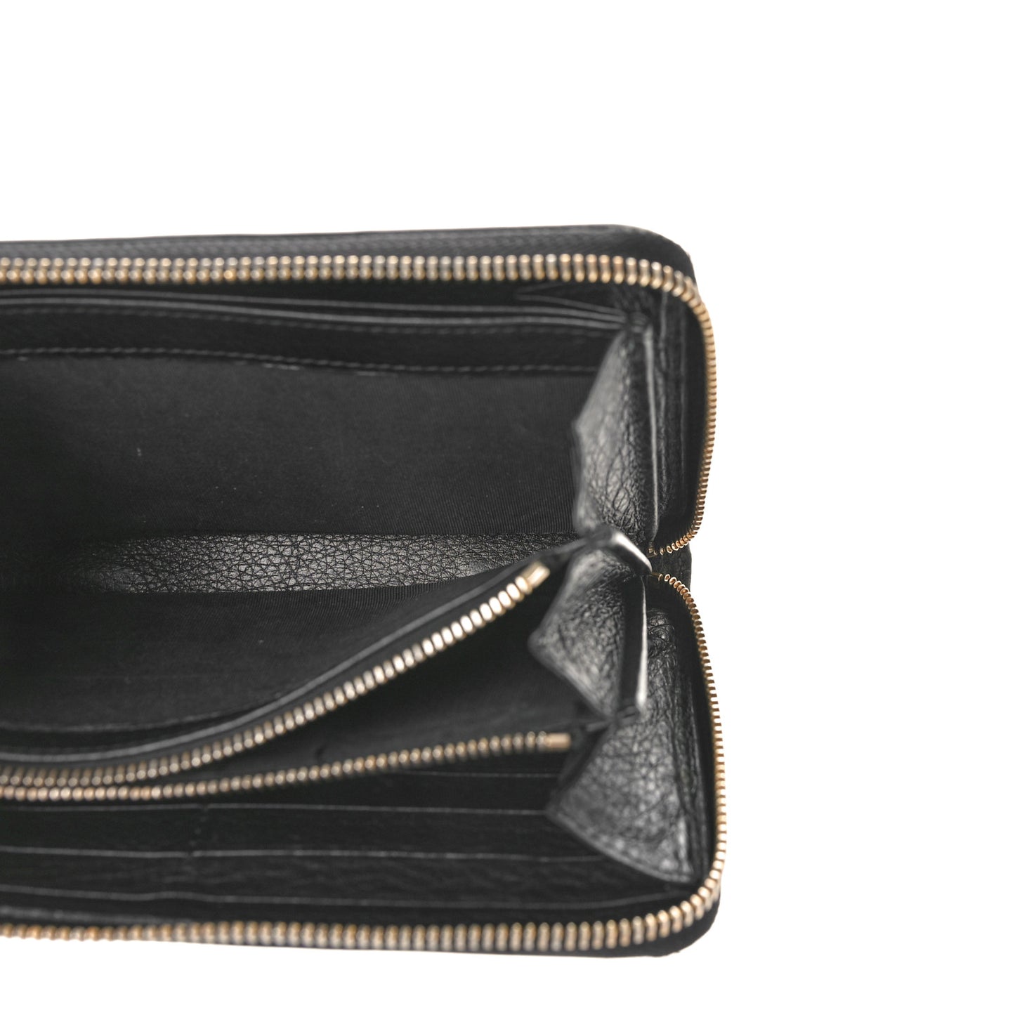 Pebbled Calfskin Soho Zip Around Wallet Black
