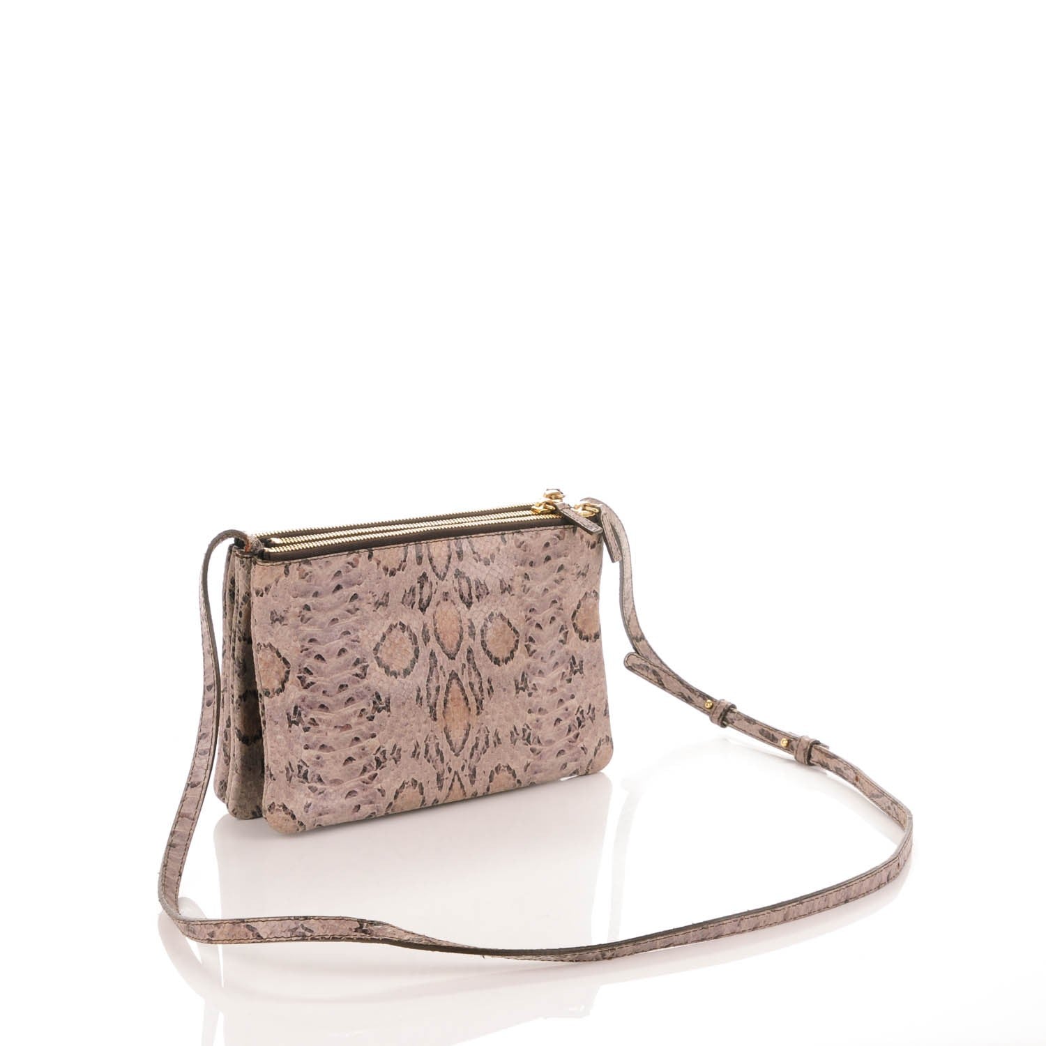 Celine Emobssed Small Trio Crossbody Bag Grey 3 of 7