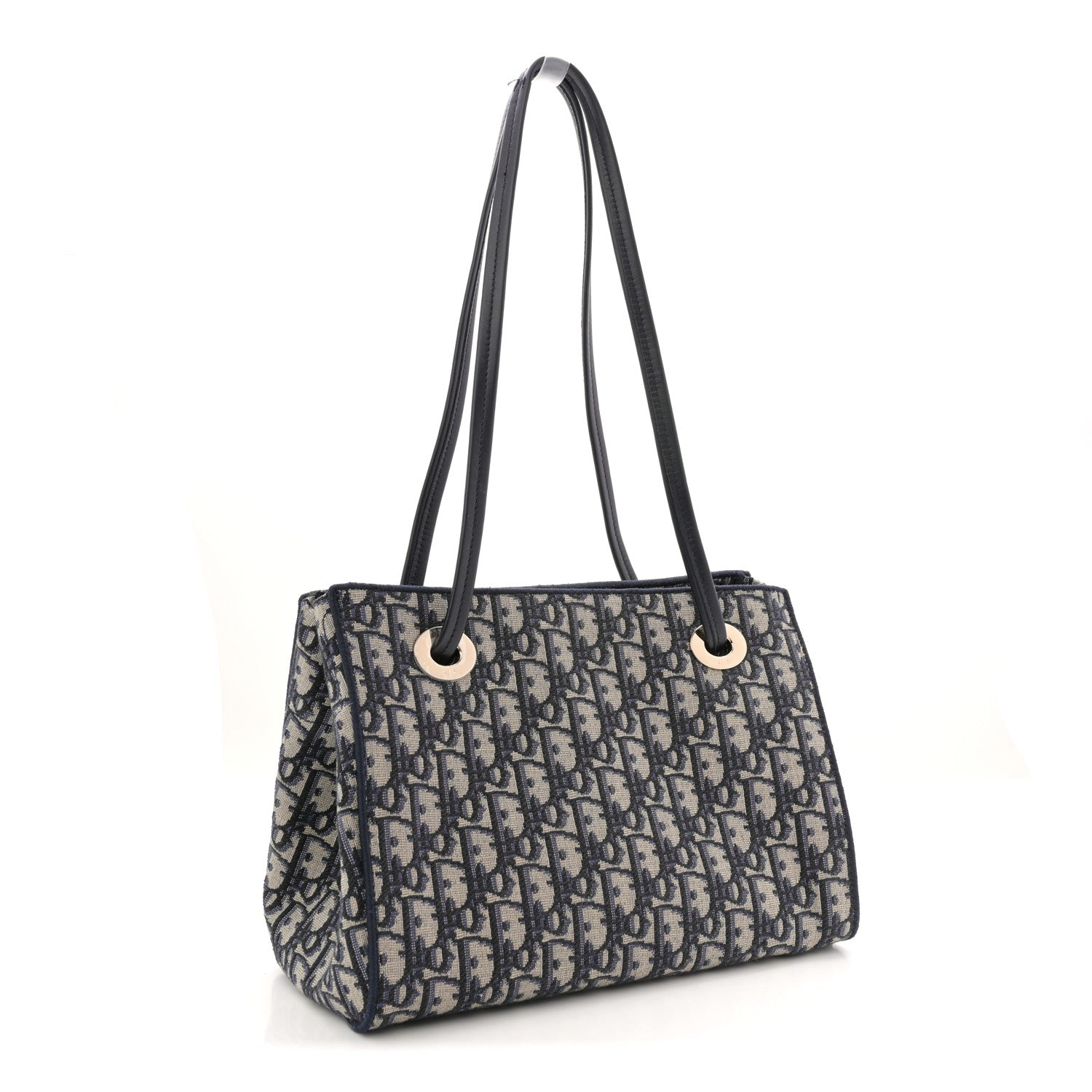 Christian Dior Oblique Small Bow Shopping Tote Blue Multicolor 3 of 13