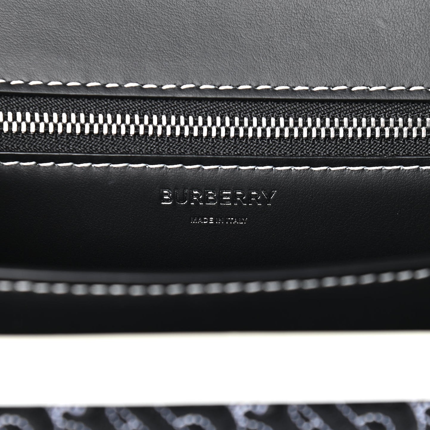 Calfskin Monogram Embossed Medium TB Chain Bag Black White