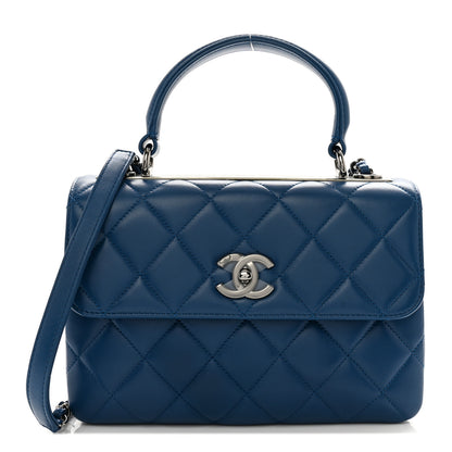 Chanel Lambskin Quilted Small Trendy CC Flap Dual Handle Bag Blue 1 of 12