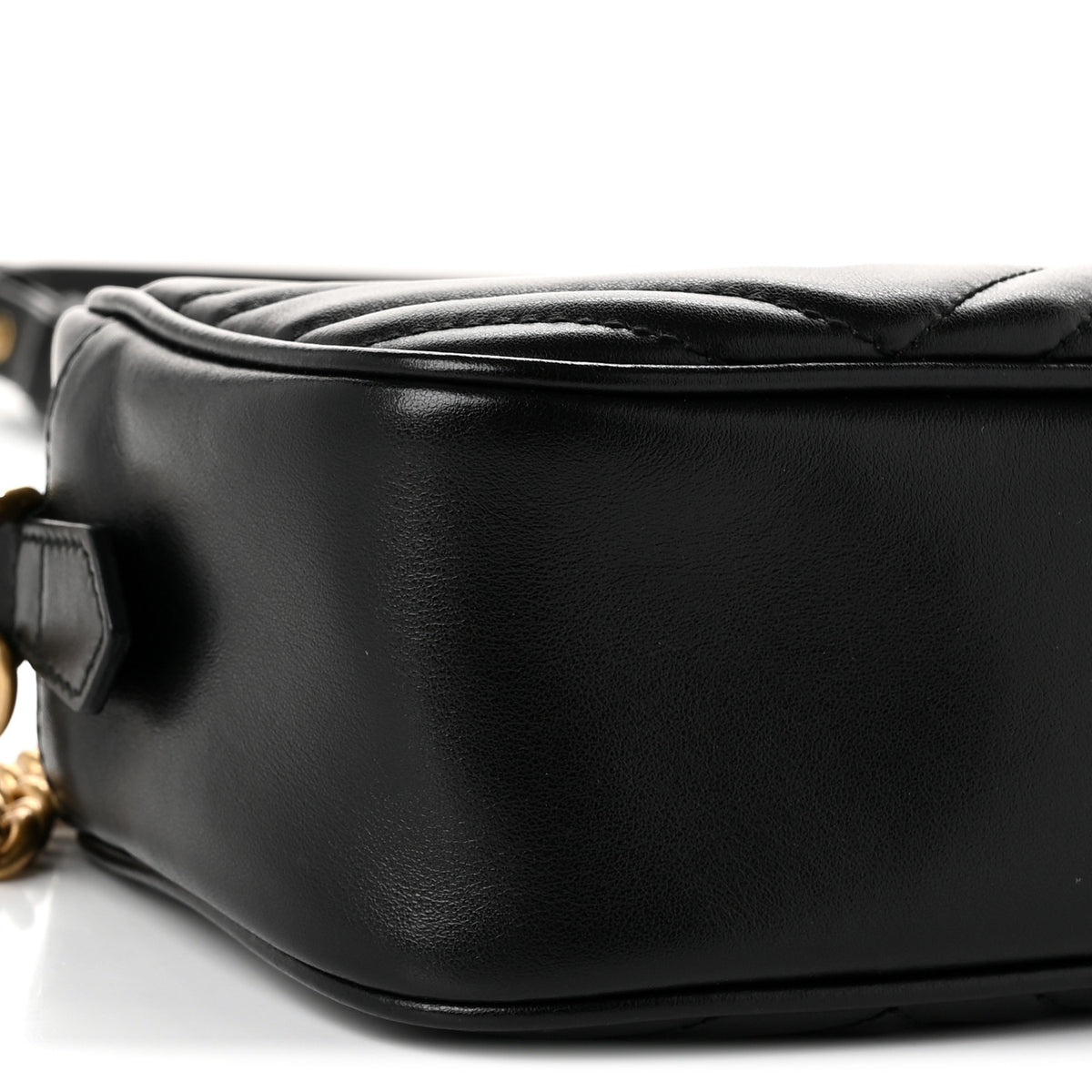Gucci Calfskin Matelasse Small GG Marmont Chain Shoulder Bag Black 9 of 10