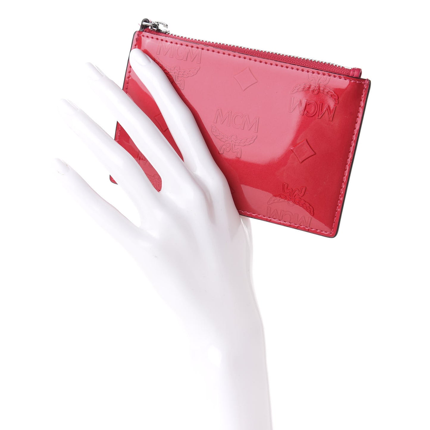 Patent Monogram Key Pouch Red