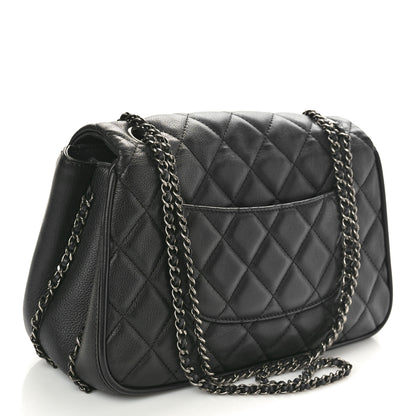 Chanel Calfskin Quilted Medium Frame in Chain Flap Black 3 of 10