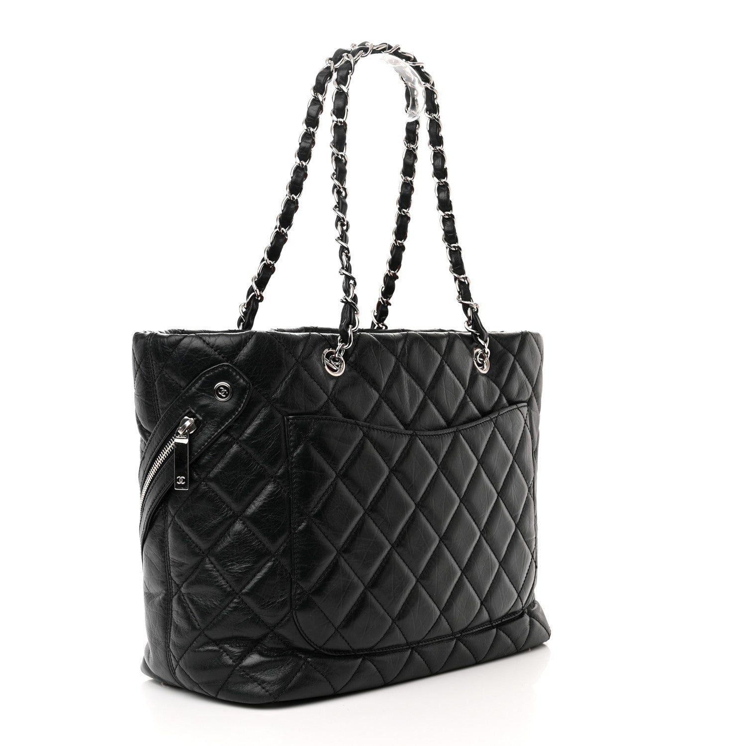 Chanel Aged Calfskin Quilted Large Cotton Club Tote Black 3 of 10