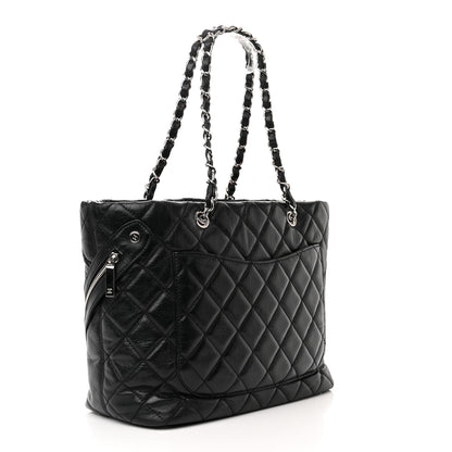 Chanel Aged Calfskin Quilted Large Cotton Club Tote Black 3 of 10