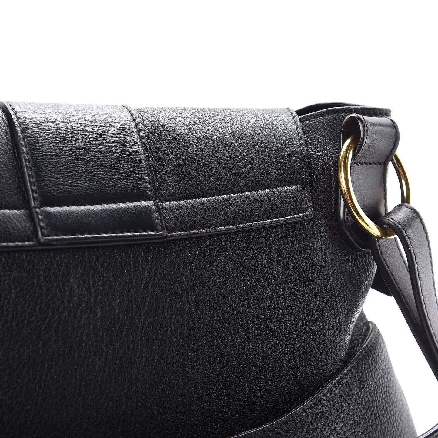 Grained Lambskin Calfskin Medium Lexa Shoulder Bag Black
