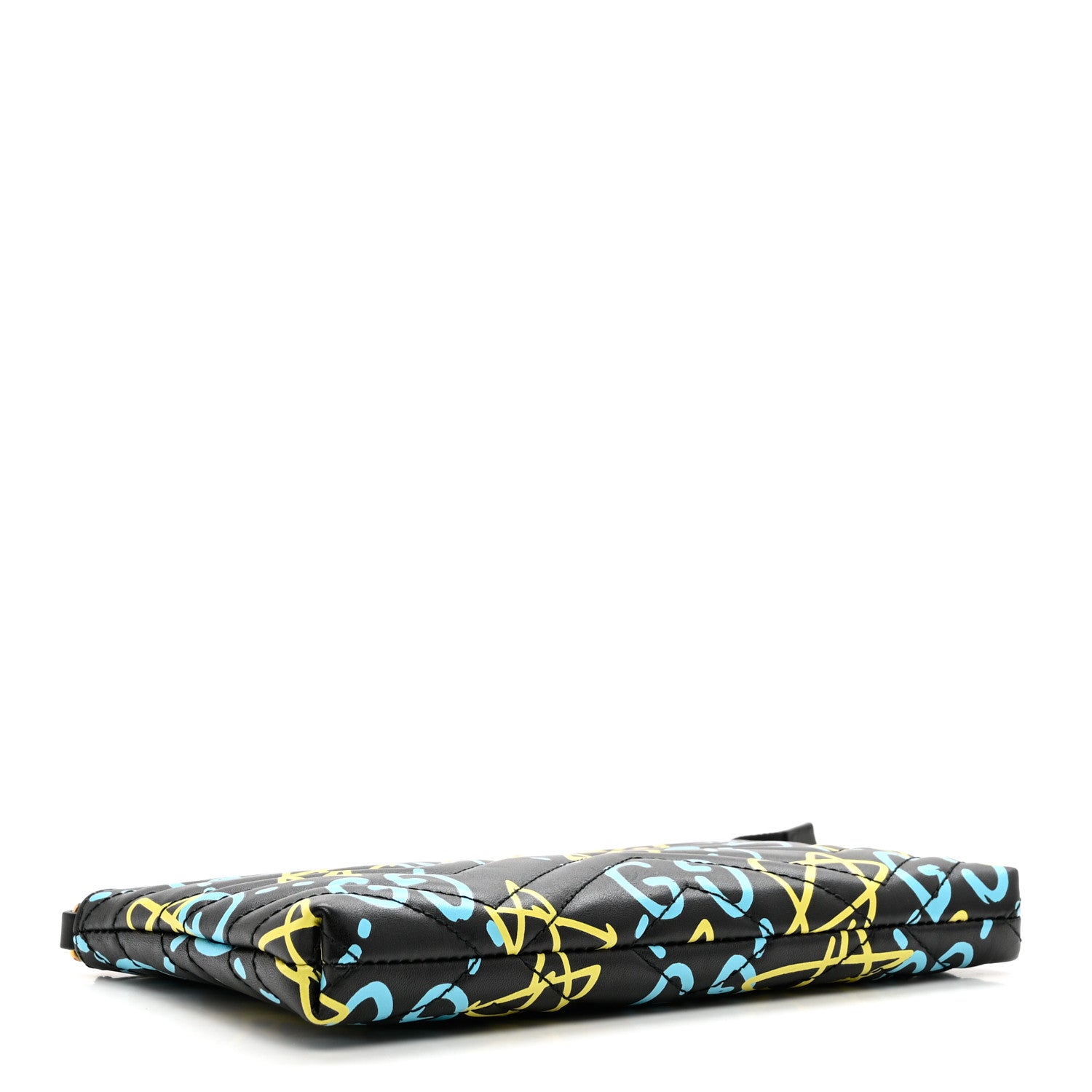 Gucci Calfskin Matelasse Printed Mini GucciGhost GG Marmont Chain Bag Black New Acquamarine 4 of 7