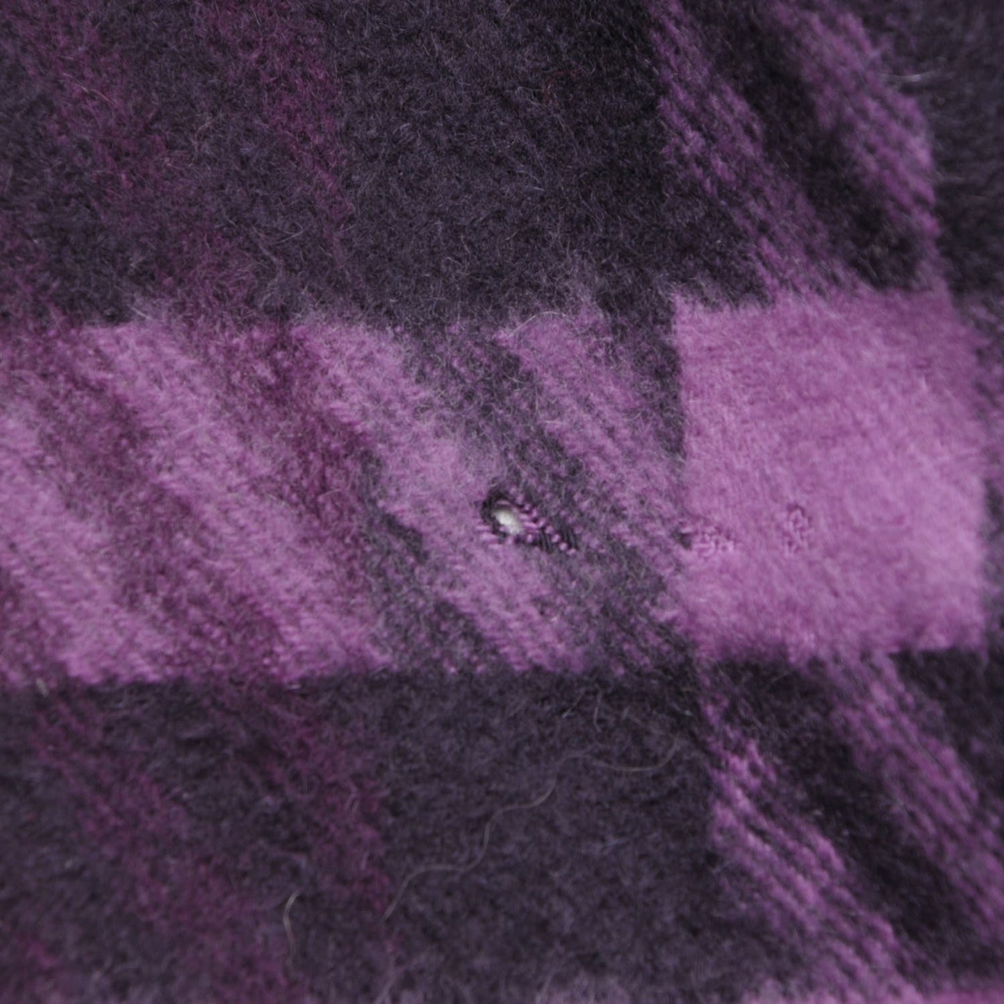 Cashmere Giant Check Fringe Fringe Scarf Plum