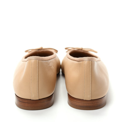 Chanel Lambskin CC Cap Toe Ballerina Flats 40.5 Beige 6 of 13