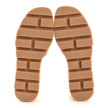 Hermes Calfskin Cork Eze 30 Sandals 35 Gold 6 of 10