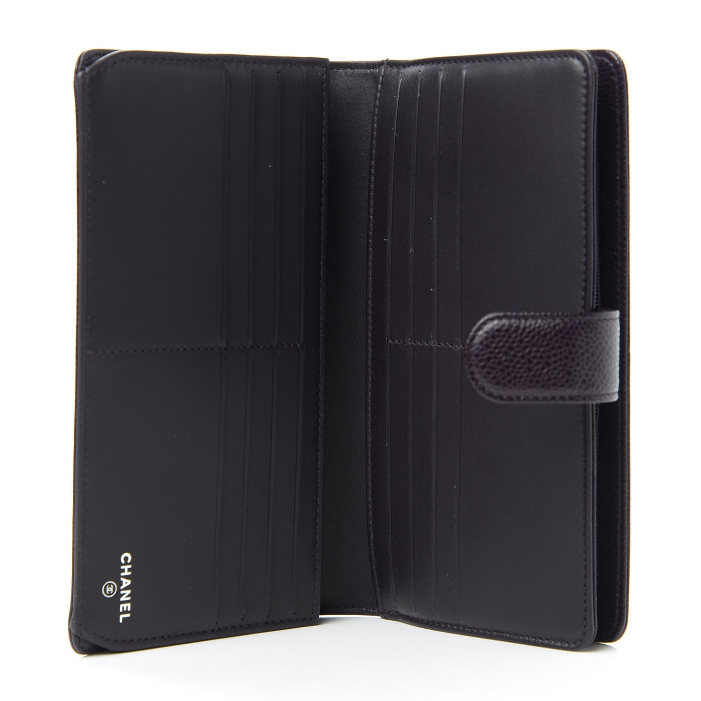Caviar Timeless CC French Long Wallet Purple