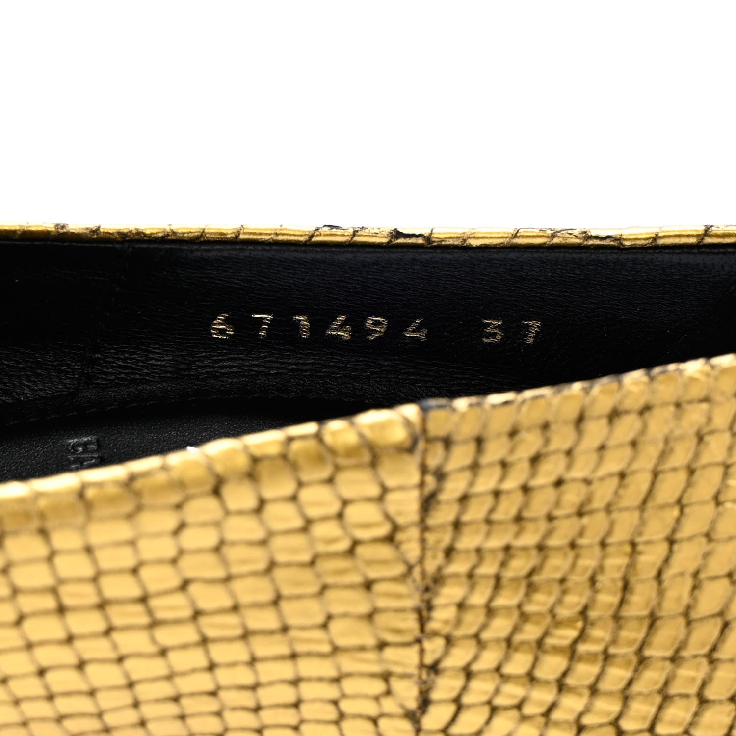 Balenciaga Metallic Calfskin Snakeskin Embossed Essex 110mm Pumps 37 Gold 5 of 13