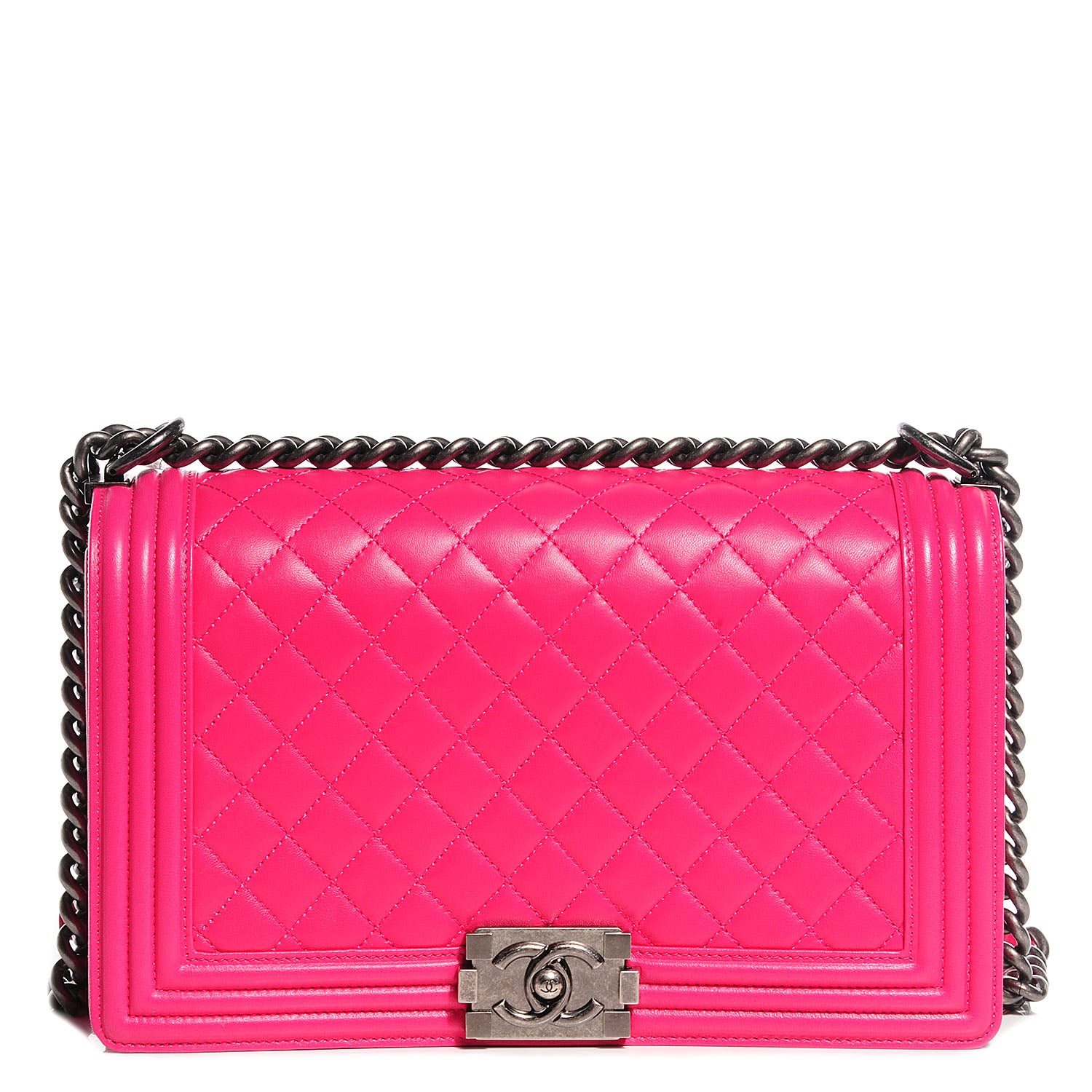 Chanel Lambskin Quilted New Medium Boy Flap Fuchsia 1 of 9