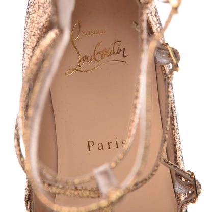 Christian Louboutin Cosmo 3D Kid Toerless Muse Ankle Wrap Ballerina Flats 38.5 Gold 8 of 8