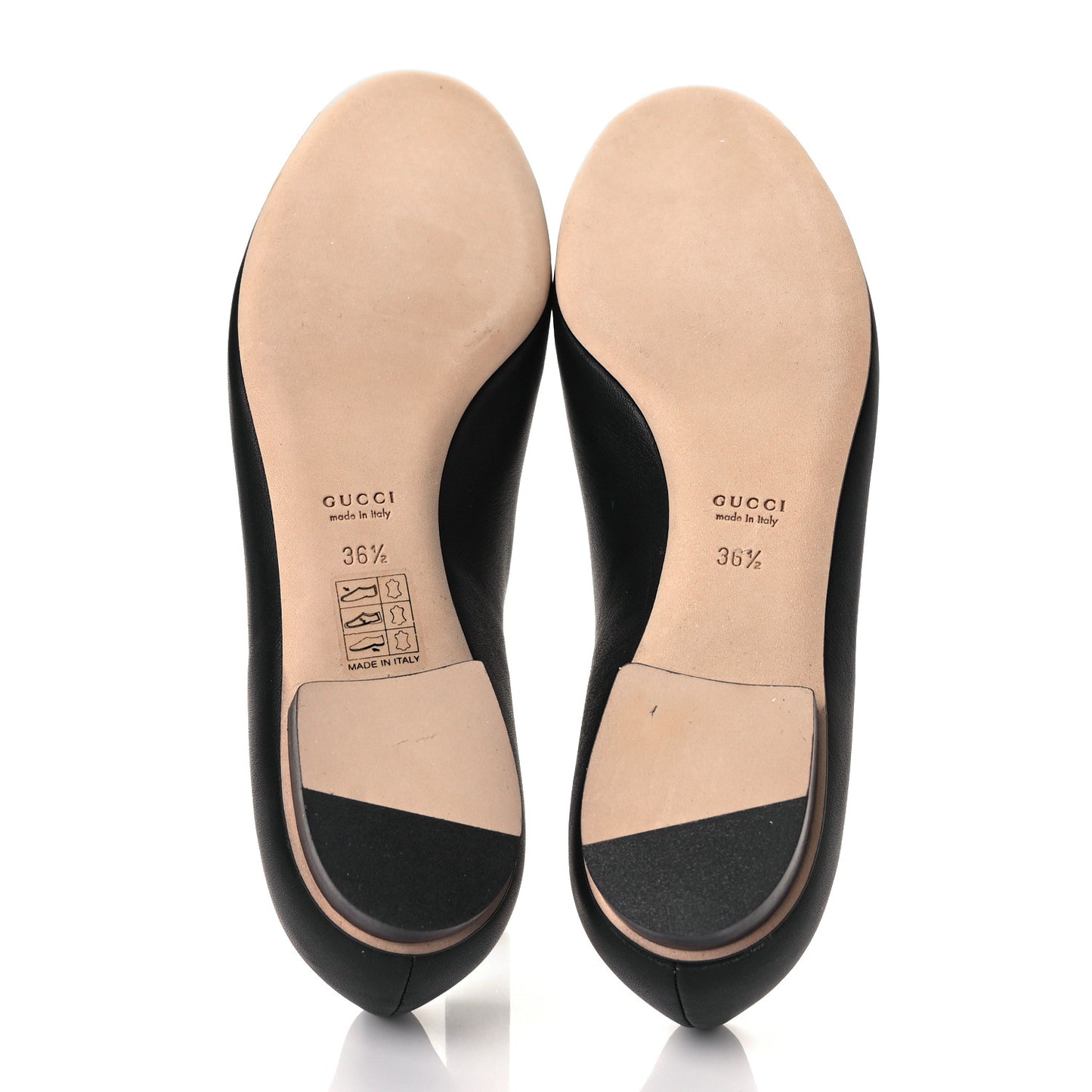 Calfskin Horsebit Ballerina Flats 36.5 Black