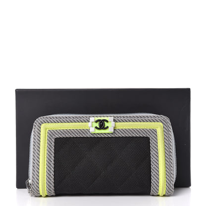Chanel Canvas Quilted Small Fluo Boy Zip Around Wallet 13 of 13