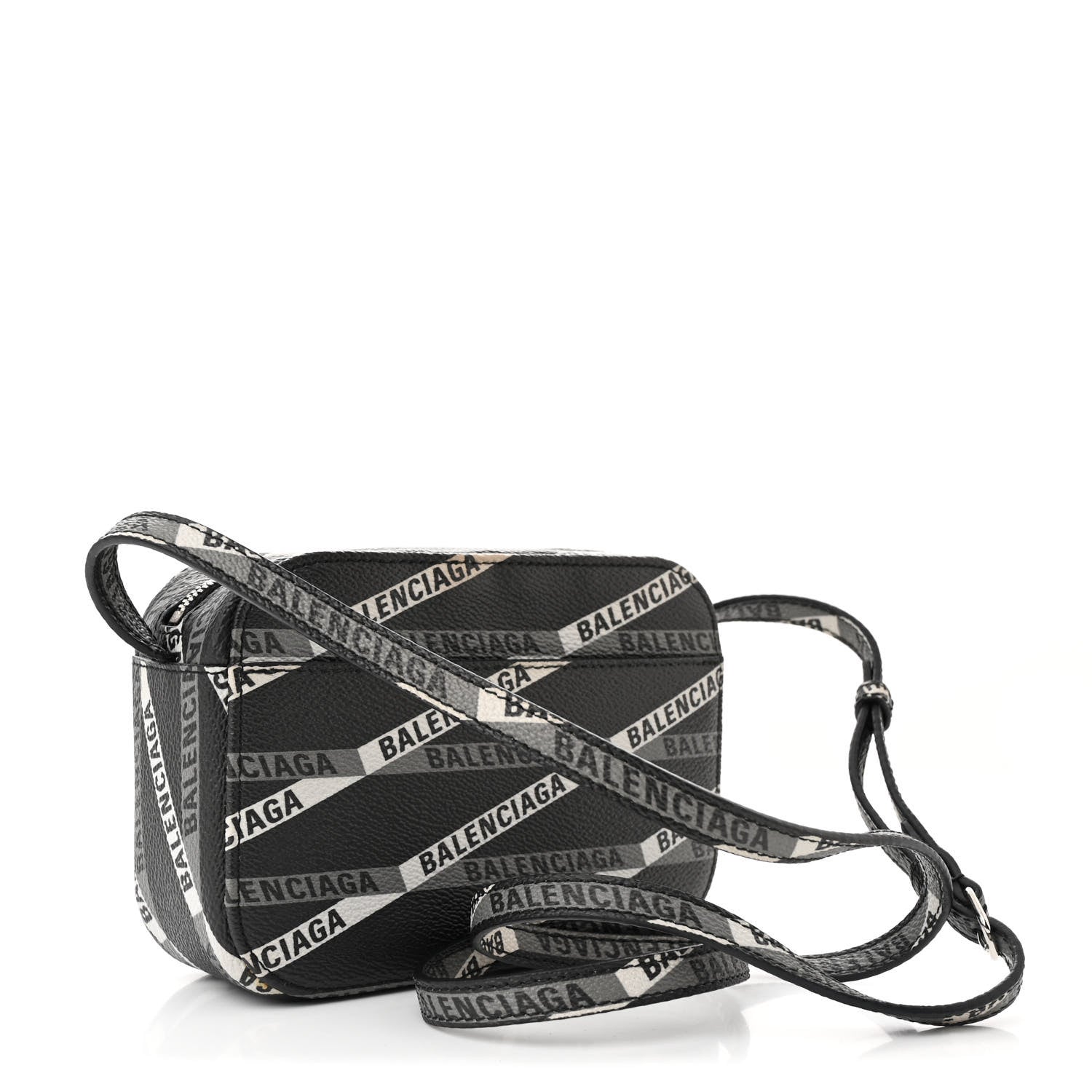 Balenciaga Coated Canvas Losange Monogram XS Camera Bag Black Grey