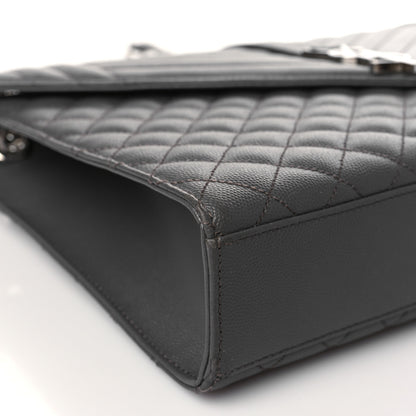 Saint Laurent Grain De Poudre Textured Mixed Matelasse Large Triquilt Monogram Satchel Earth 7 of 8