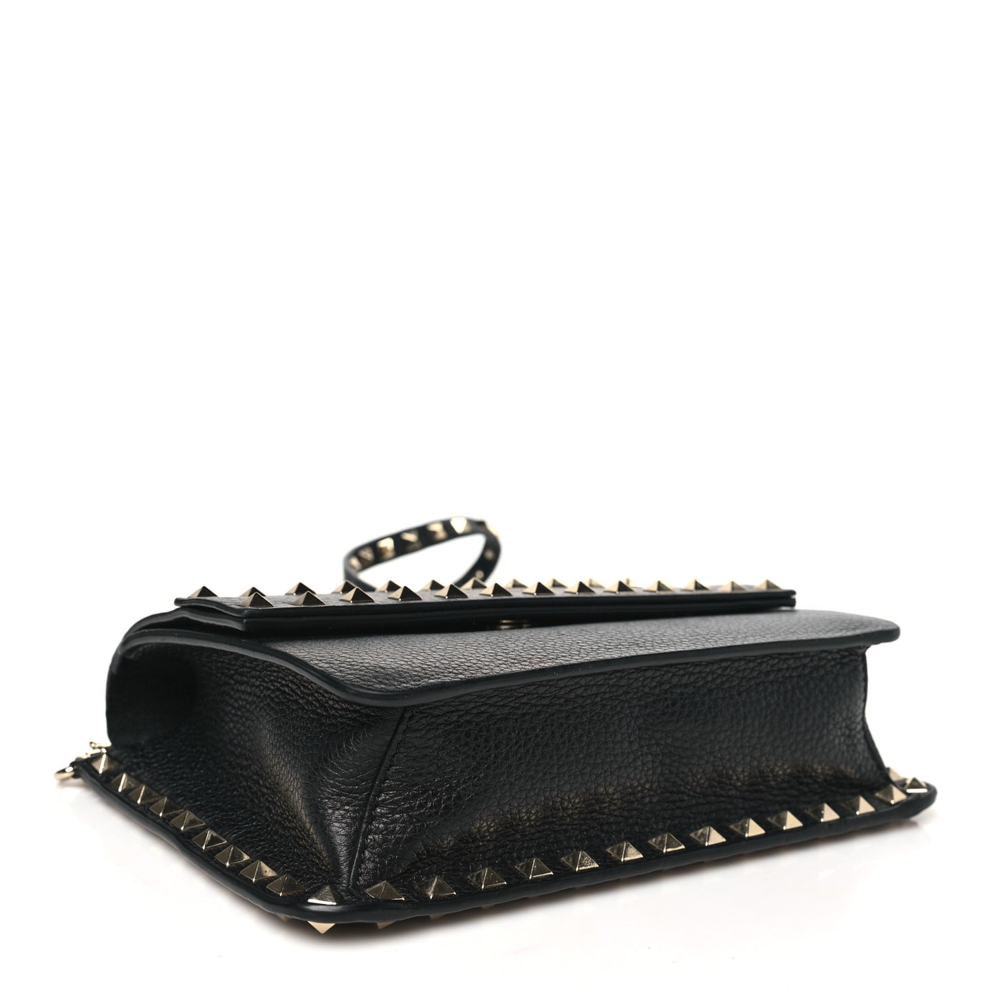 Vitello Rockstud Side Slip Crossbody Black