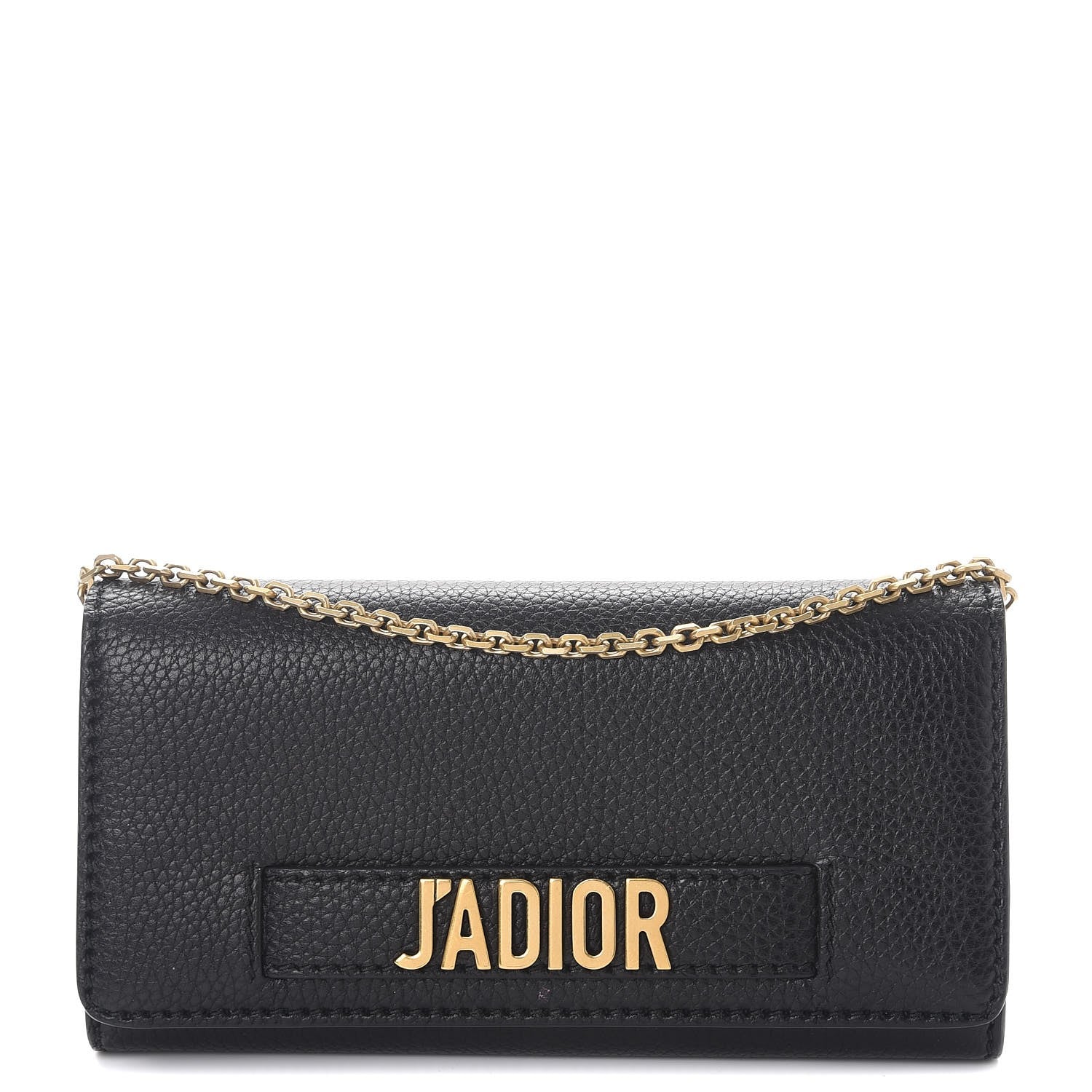 Christian Dior Grained Calfskin J'adior Croisiere Chain Wallet Black 1 of 11
