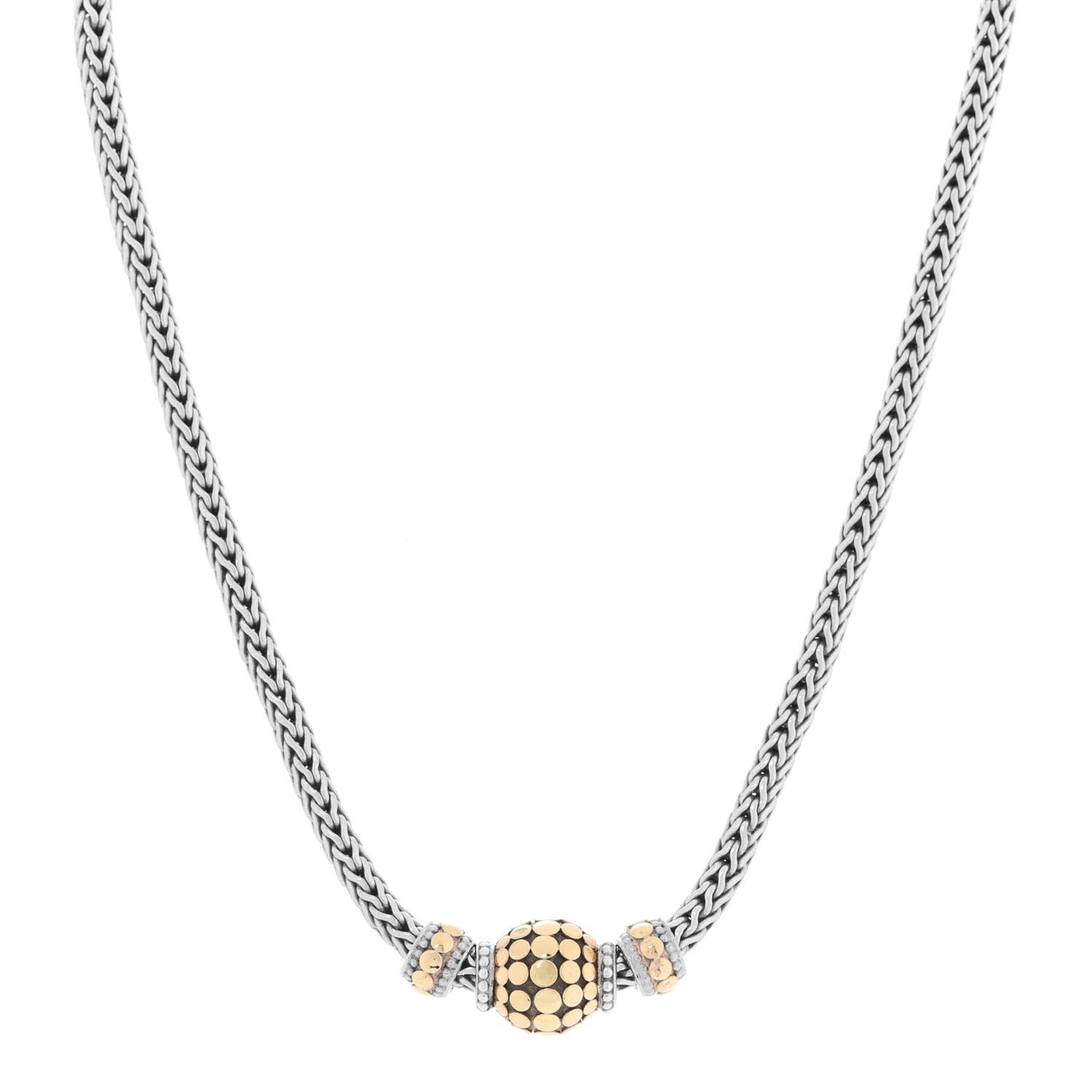 Sterling Silver 18K Yellow Gold Dot Classic Chain Necklace