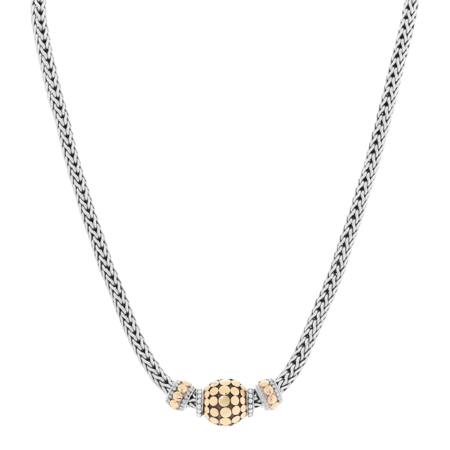 John Hardy Sterling Silver 18K Yellow Gold Dot Classic Chain Necklace 1 of 6