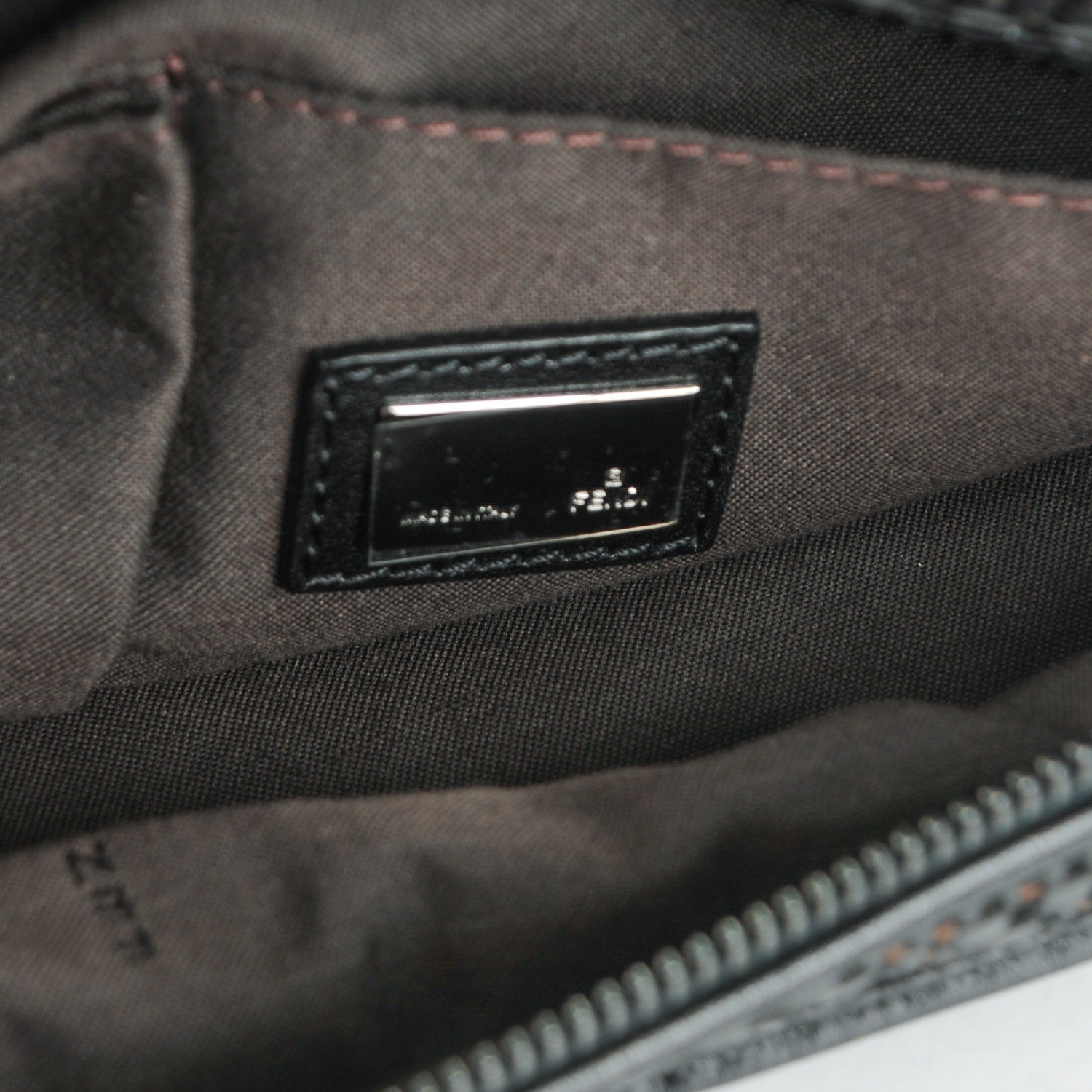 Fendi Leather Zucca Woven Forever Hobo Black 6 of 8