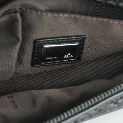 Fendi Leather Zucca Woven Forever Hobo Black 6 of 8