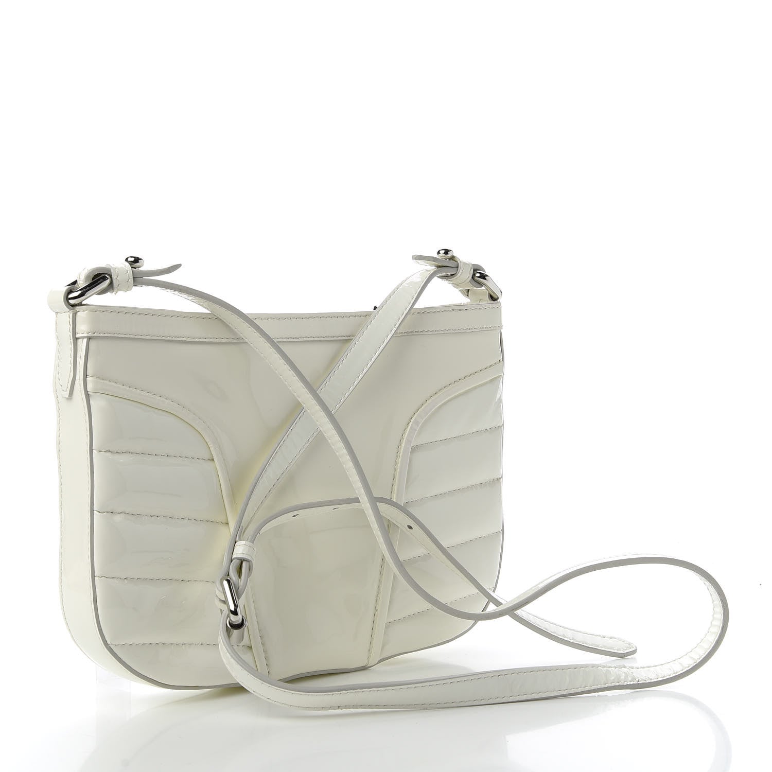 Burberry Patent Calfskin Crossbody Bag White 3 of 11