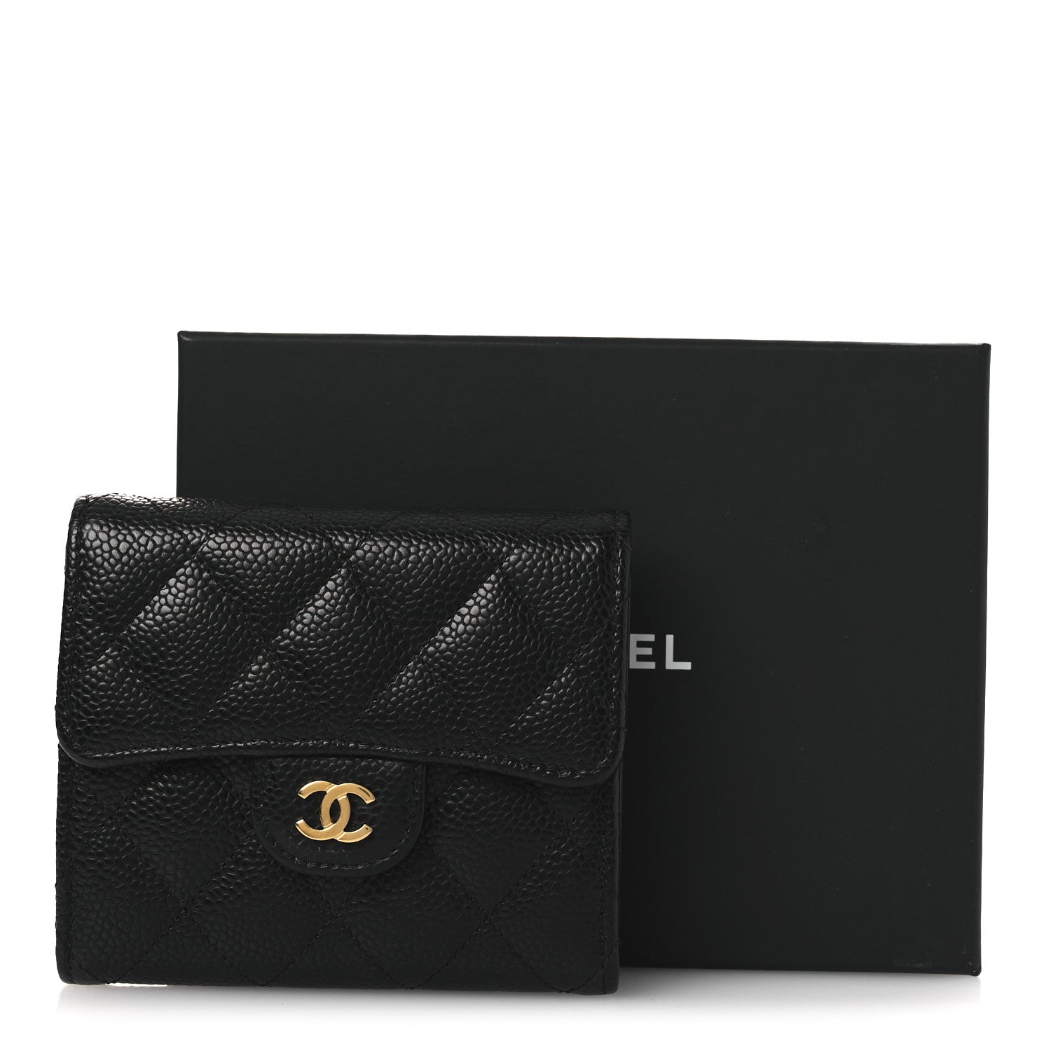 Chanel Caviar Quilted Compact Flap Wallet Black 10 of 10