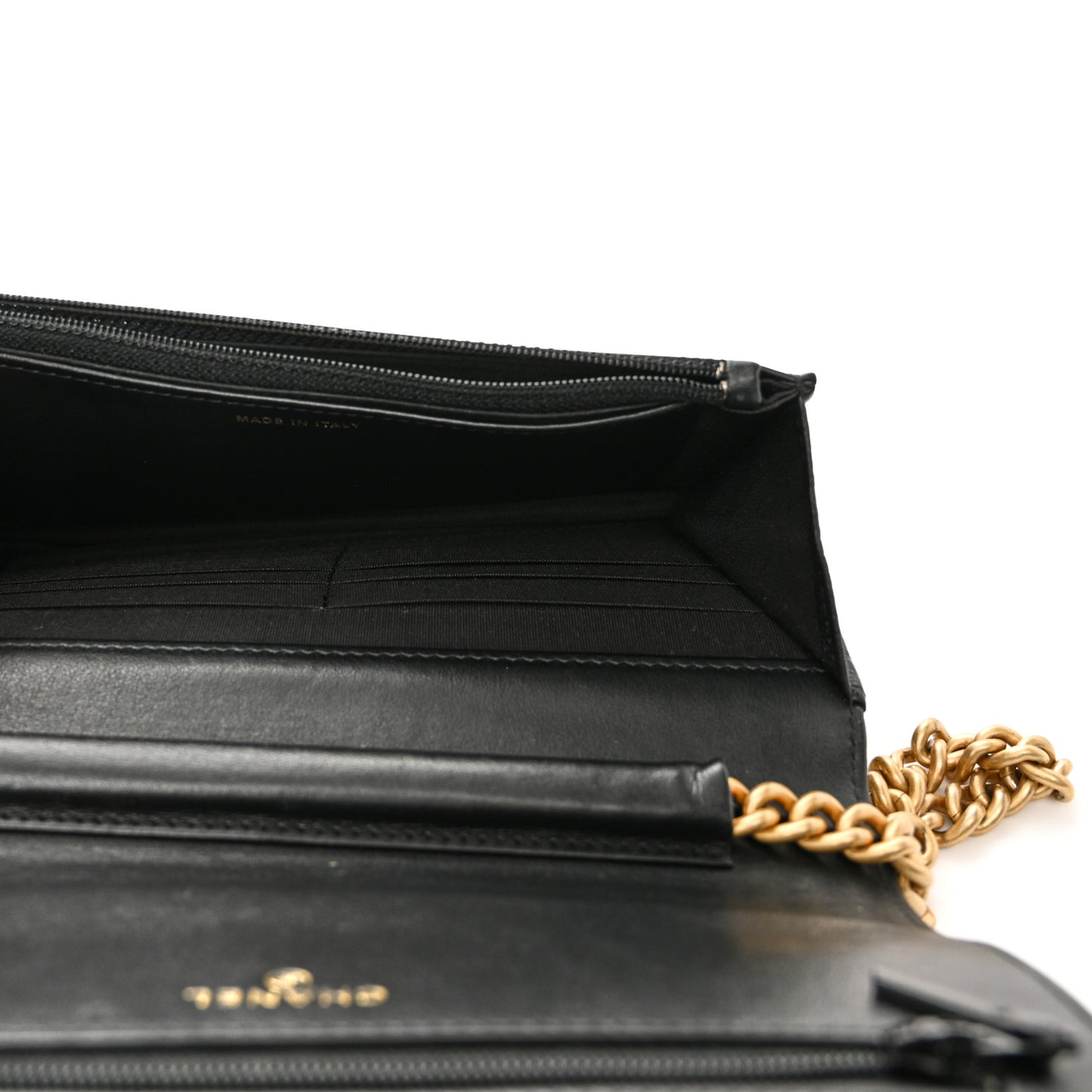 Caviar Quilted Boy Wallet On Chain WOC Black