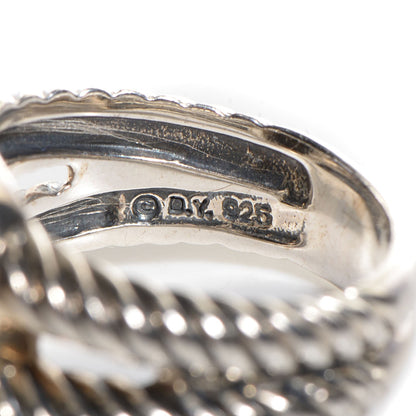 David Yurman Sterling Silver Diamond Black Onyx 11mm Albion Ring 54 7 4 of 5